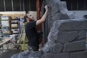 Matt Works on Dracula Walls 2